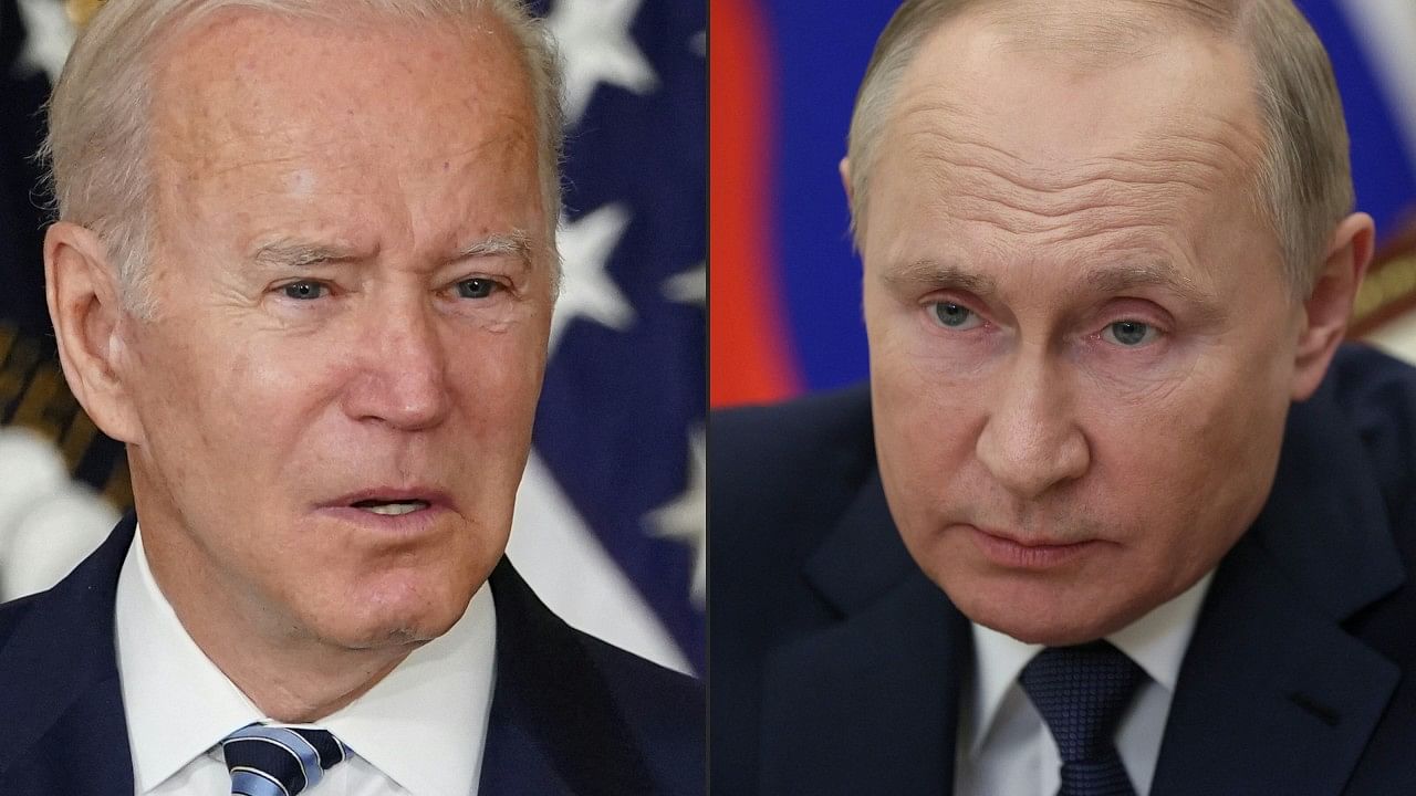 US President Joe Biden (L) and Russian counterpart Vladimir Putin. Credit: AFP Photo