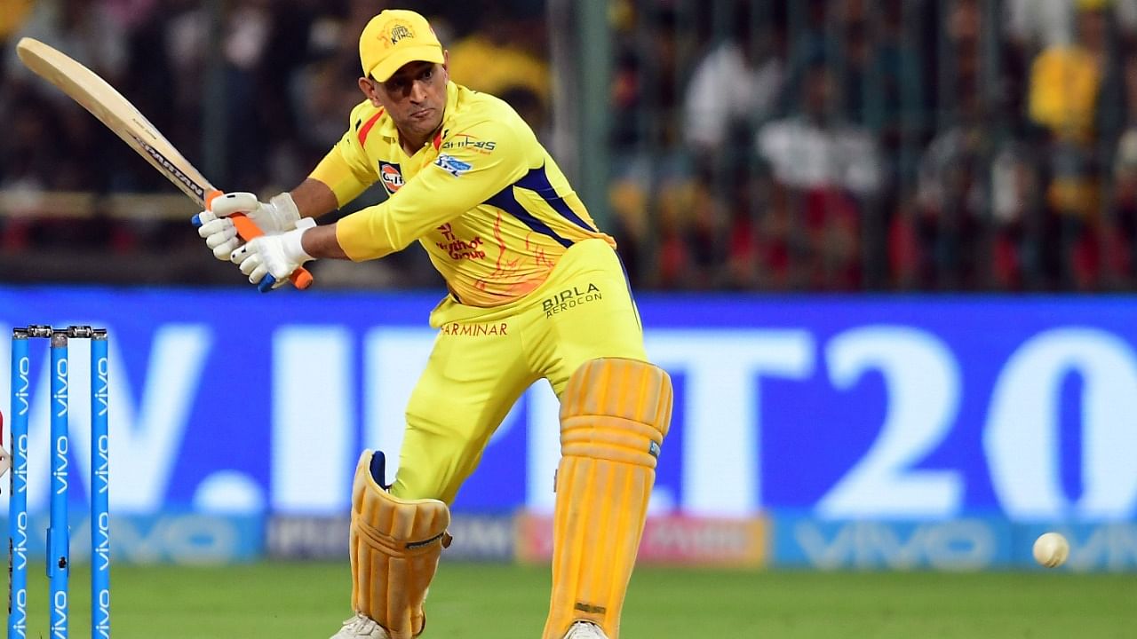 Dhoni in action for CSK in the IPL. Credit: DH File Photo