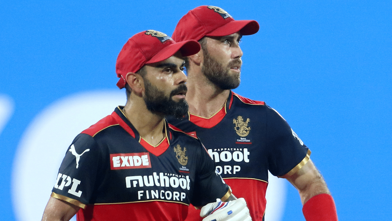 Virat Kohli and Glenn Maxwell of Royal Challengers Bangalore. Credit: PTI Photo