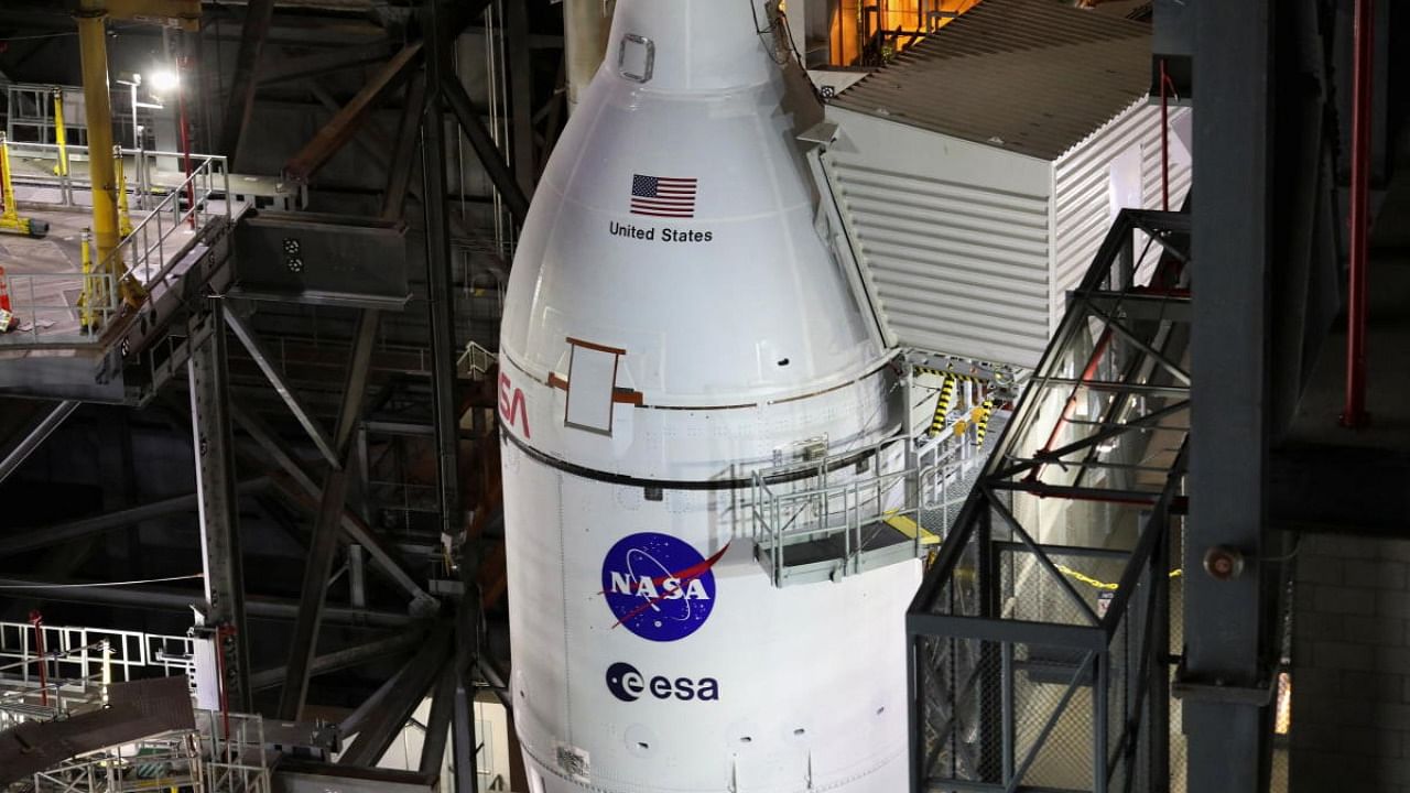 NASA's next-generation moon rocket, the Space Launch System (SLS) rocket, is seen at Cape Canaveral, Florida. Credit: Reuters Photo