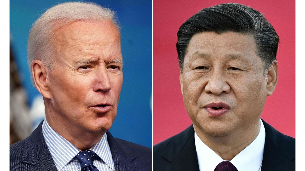 US President Joe Biden and China's Xi Jinping. Credit: AFP Photo