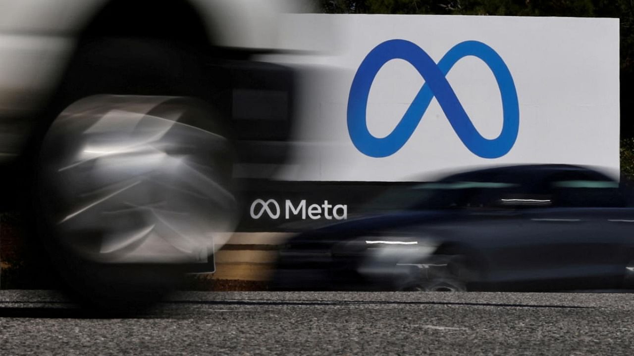 ars drive past a sign of Meta, the new name for the company formerly known as Facebook, at its headquarters in Menlo Park. Credit: Reuters Photo