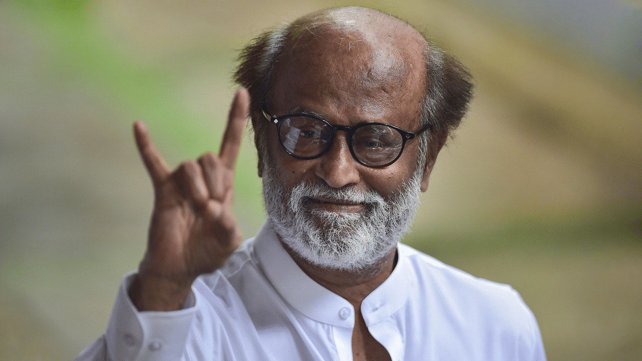 Rajinikanth, a Maharashtrian who lost his parents at a young age, was raised by his brother Sathyanarayana Geikhwad in Bengaluru. Credit: PTI Photo
