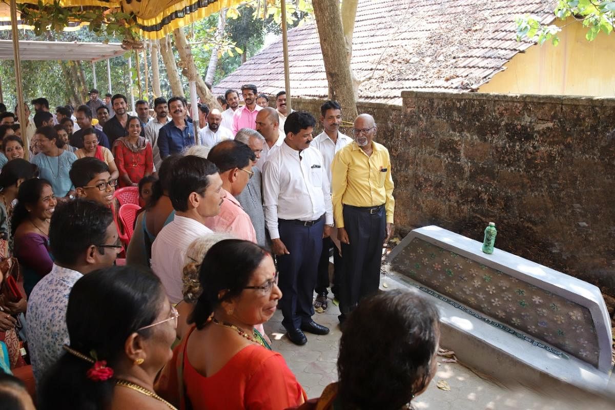 An eco-brick bench at Kittel Memorial High School at Gorigudda in Mangaluru.