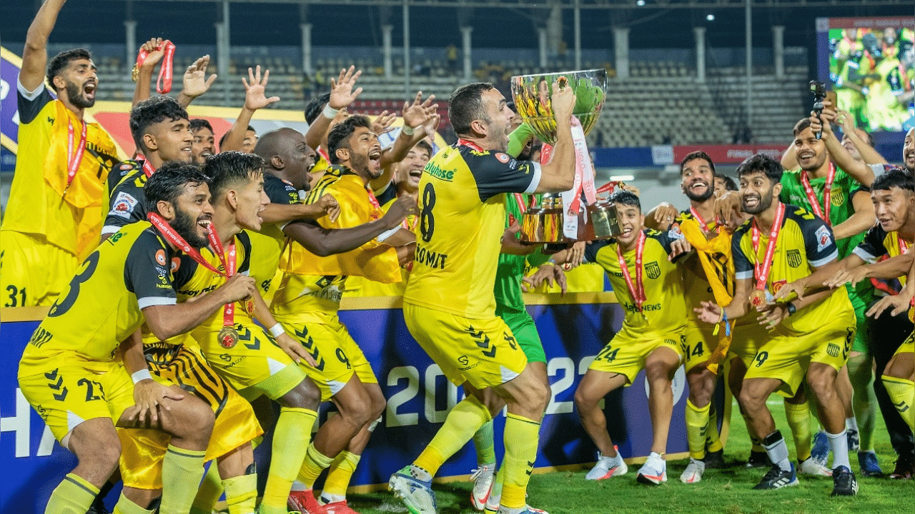 Hyderabad FC became champions for the first time, vindicating Manolo Márquez's vision of a well-rounded team with the perfect blend of youth and experience. Credit: IANS Photo