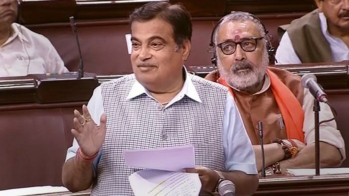 Nitin Gadkari in the Parliament session. Credit: Sansad TV/PTI Photo