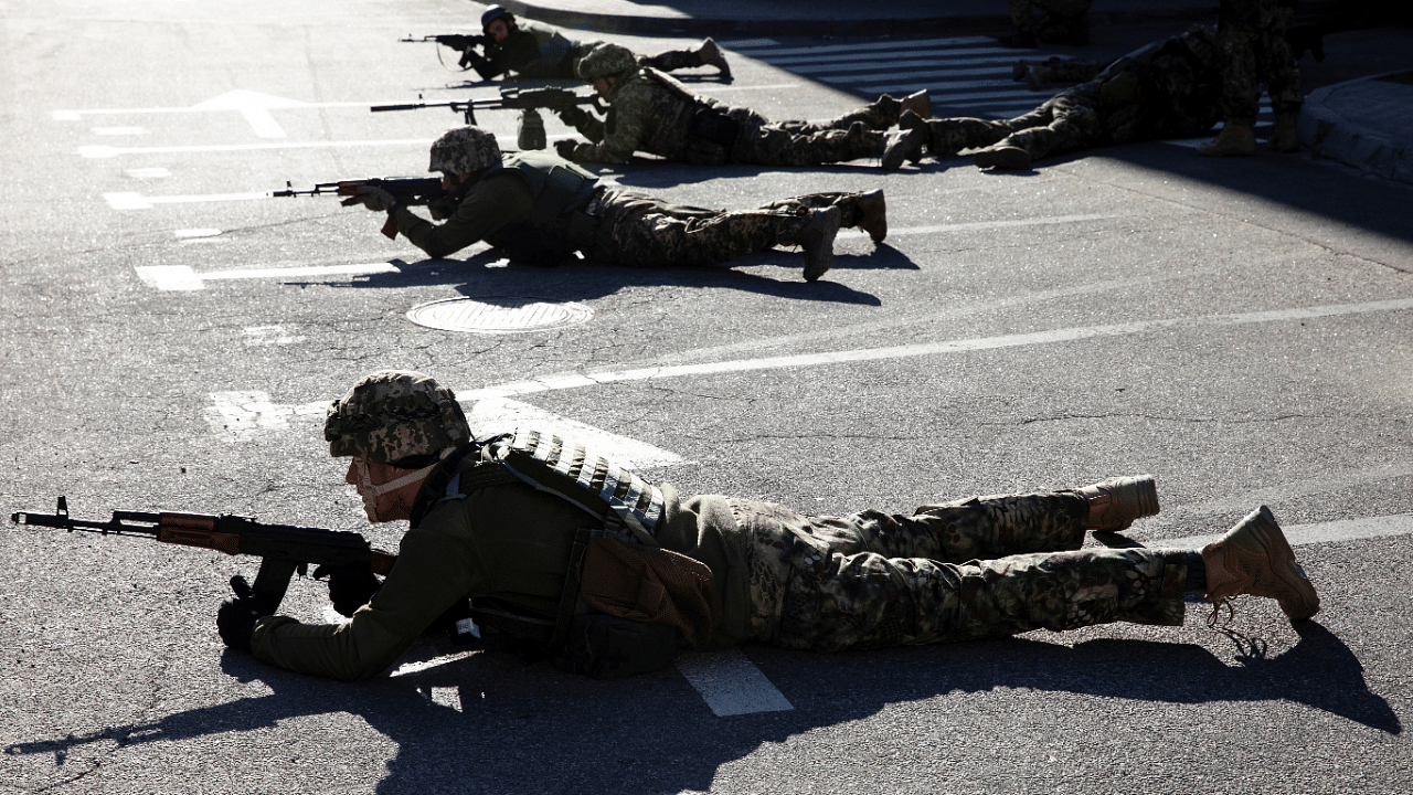 Members of the Territorial Defense Forces participate in training exercises, as Russia's invasion of Ukraine continues. Credit: Reuters Photo