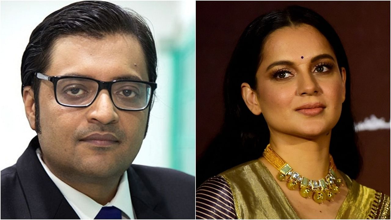 Republic TV editor-in-chief Arnab Goswami and actor Kangana Ranaut. Credit: Agency Photos