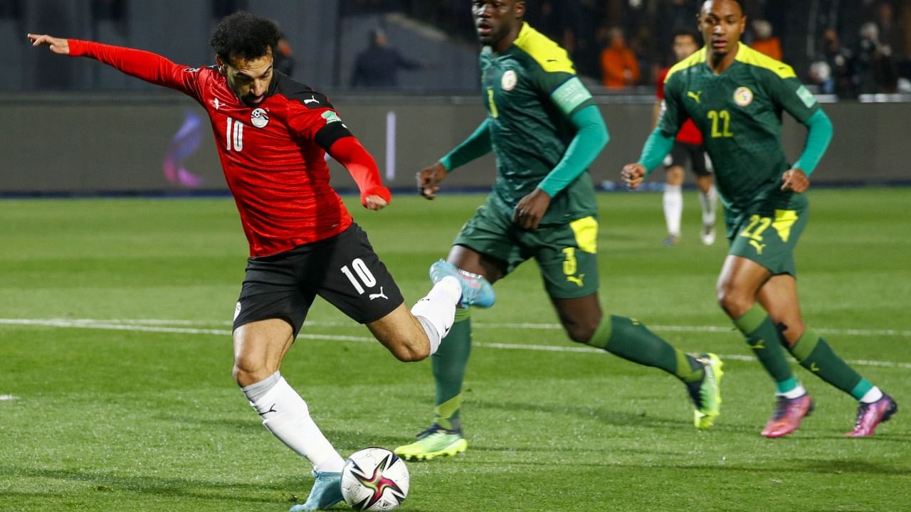 Mohammad Salah in action for Egypt. Credit: AFP Photo