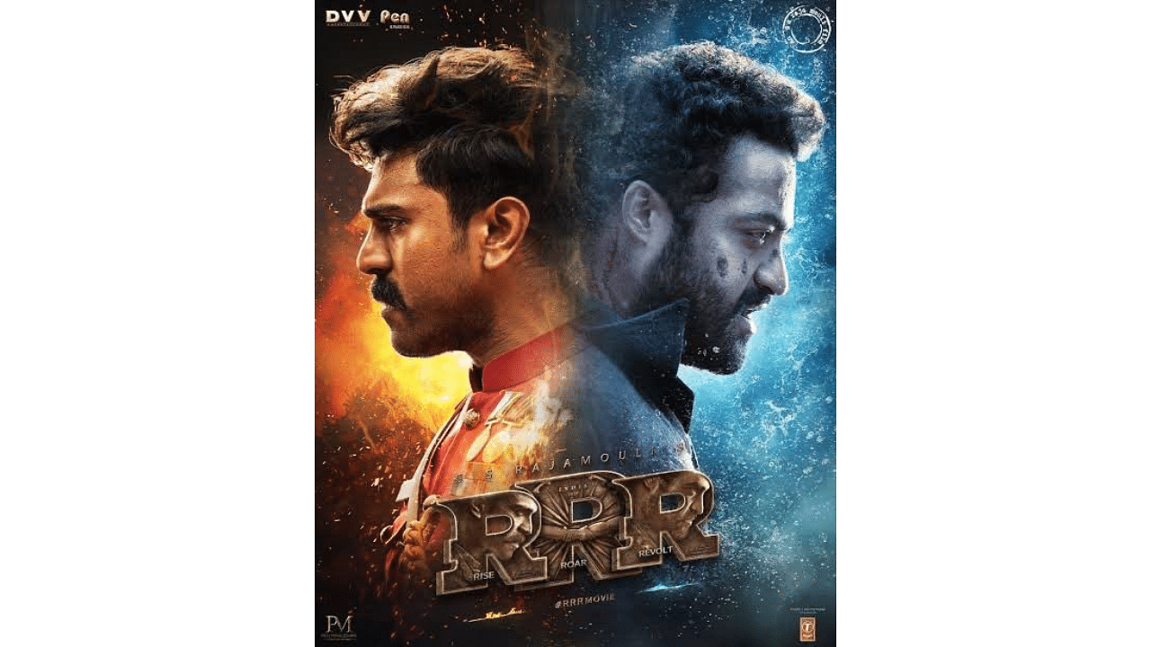 The official poster of 'RRR'. Credit: Twitter/@konavenkat99