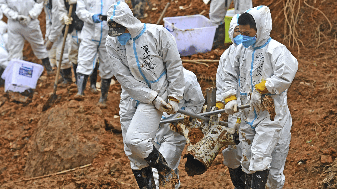 Piece of plane wreckage at the site. Credit: AP Photo