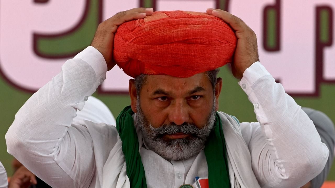 Bhartiya Kisan Union (BKU) leader Rakesh Tikait. Credit: AFP Photo