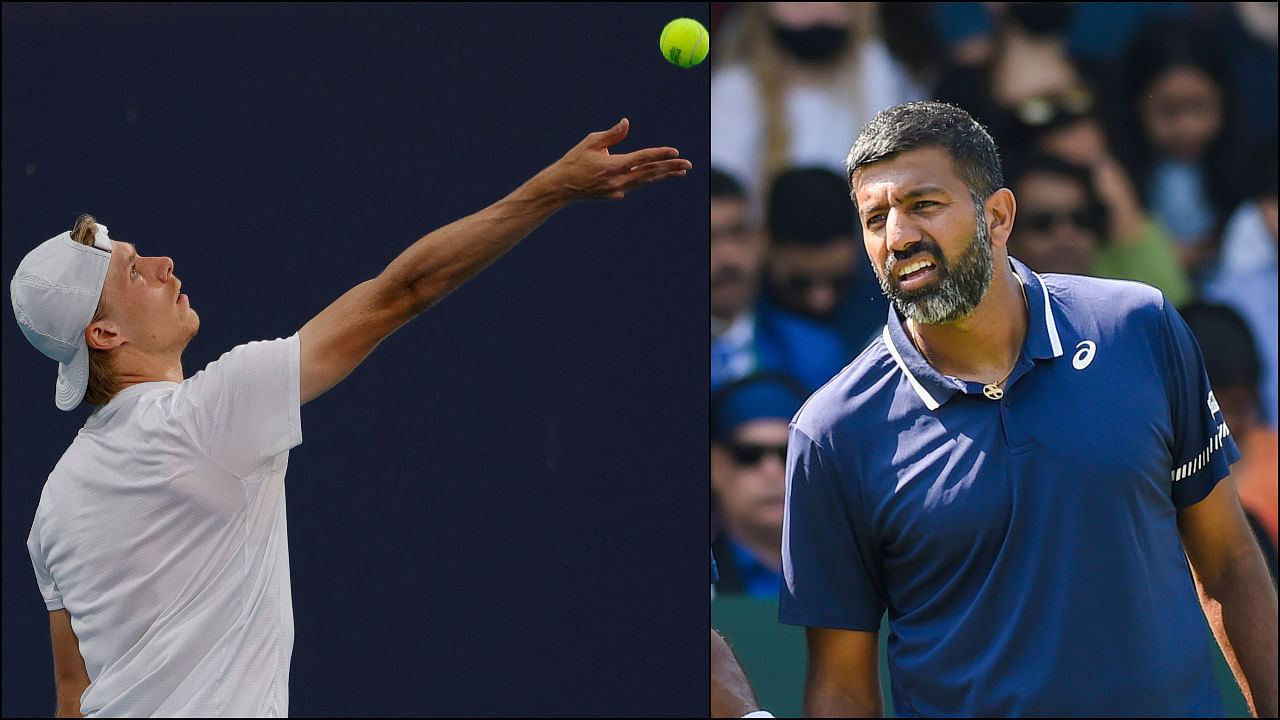 Rohan Bopanna and his Canadian partner Denis Shapovalov (L). Credit: Reuters/ PTI Photos