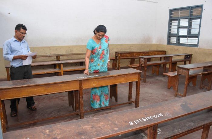 Preparations under way for the SSLC exams. Credit: DH Photo