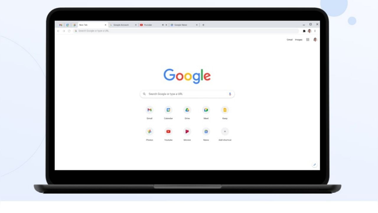 Google Chrome browser on a laptop. Credit: Google