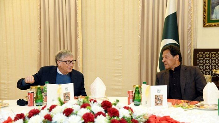 Pakistan's Prime Minister Imran Khan meets with Microsoft co-founder turned philanthropist Bill Gates during his visit in Islamabad. Credit: Reuters File Photo