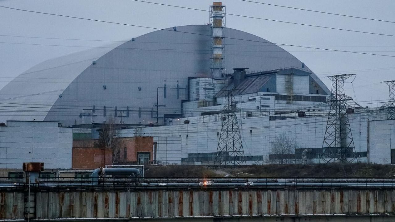 A view of the reactor number 4 of the Chernobyl power plant with the New Safe Confinement over it. Credit: Reuters photo