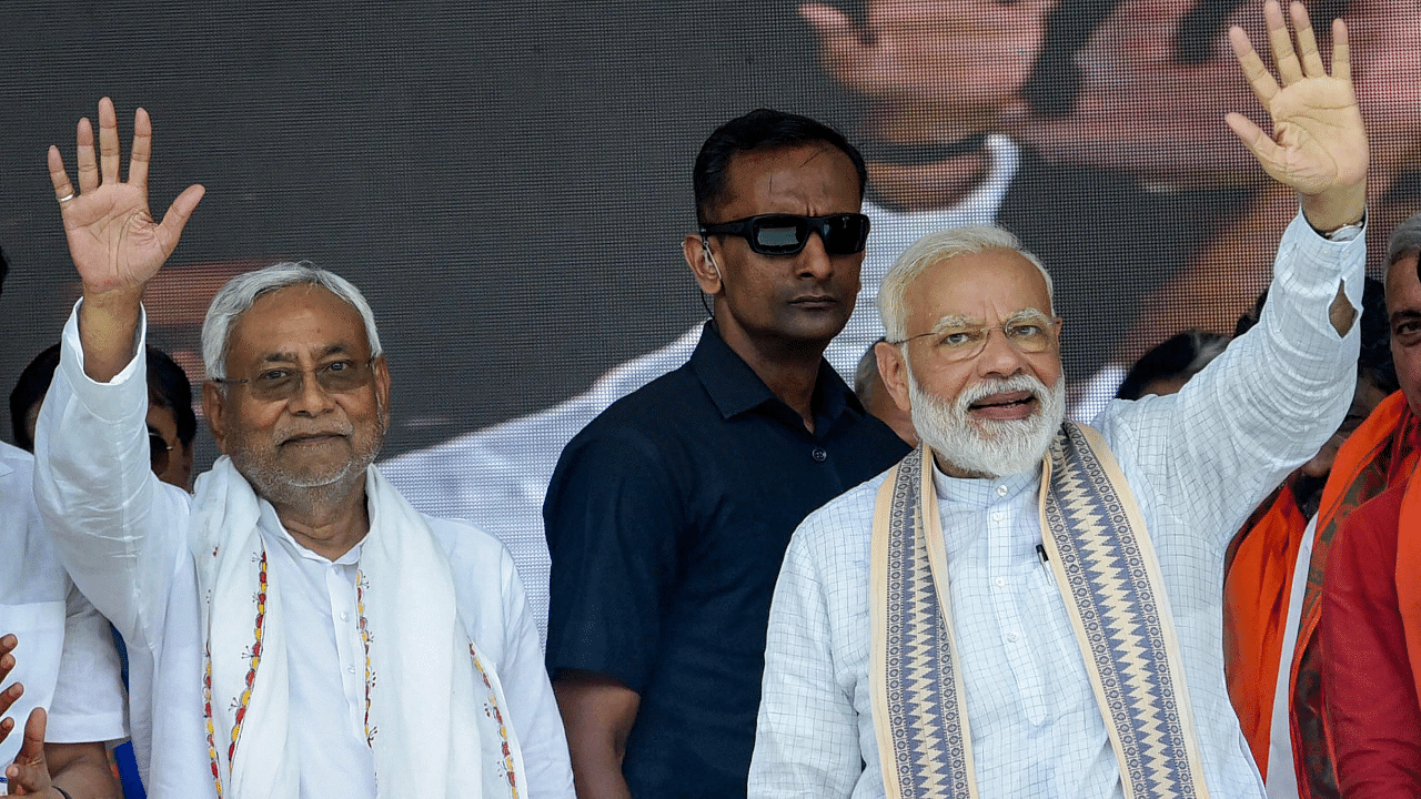 Prime Minister Narendra Modi and Bihar Chief Minister Nitish Kumar. Credit: PTI Photo