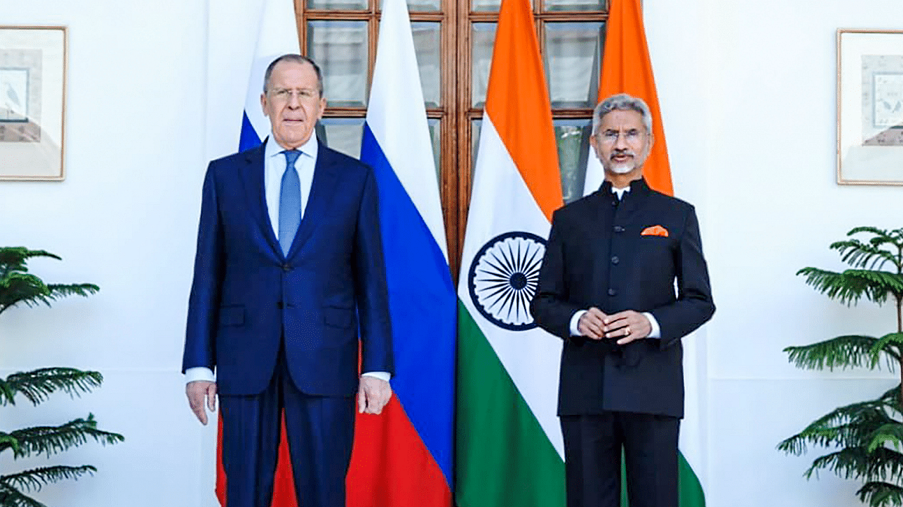 S Jaishankar meets Russia's FM Sergey Lavrov. Credit: PTI Photo