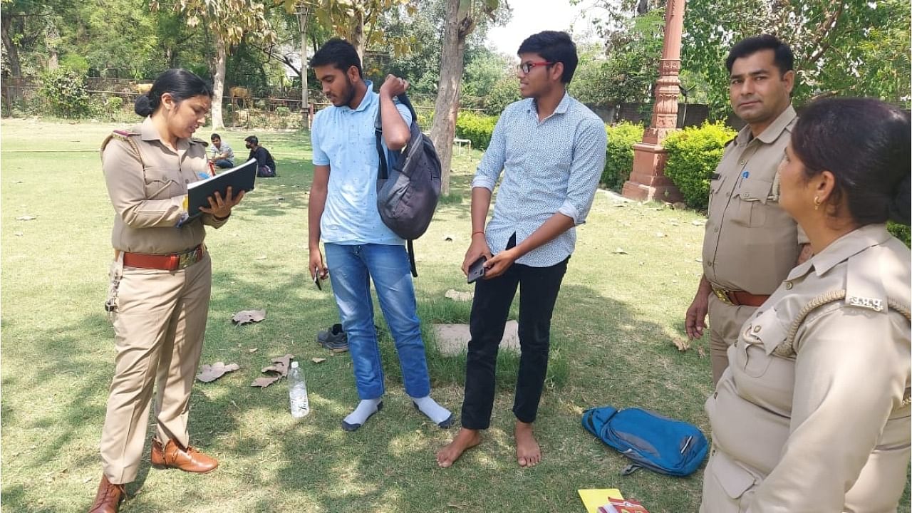 An anti-romeo squad in Uttar Pradesh. Credit: IANS Photo