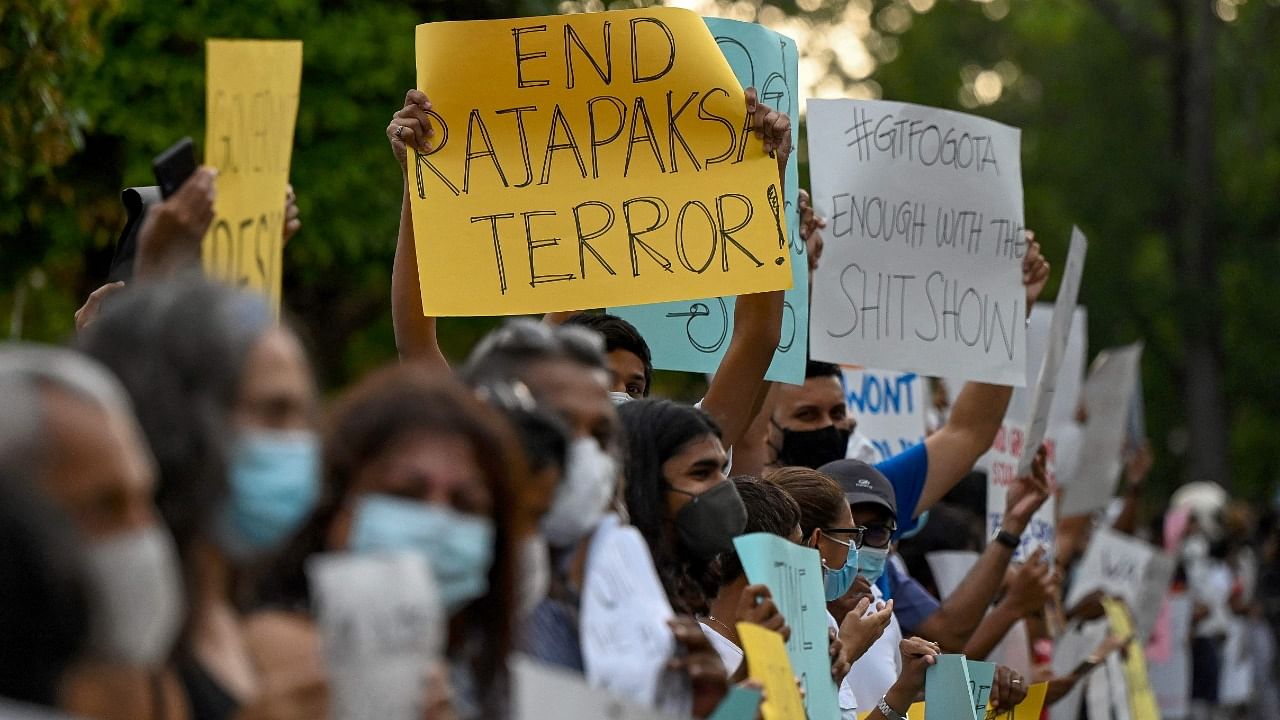 Following spiralling protests, the Sri Lankan government ordered a 36-hour curfew starting Saturday evening. Credit: AFP Photo