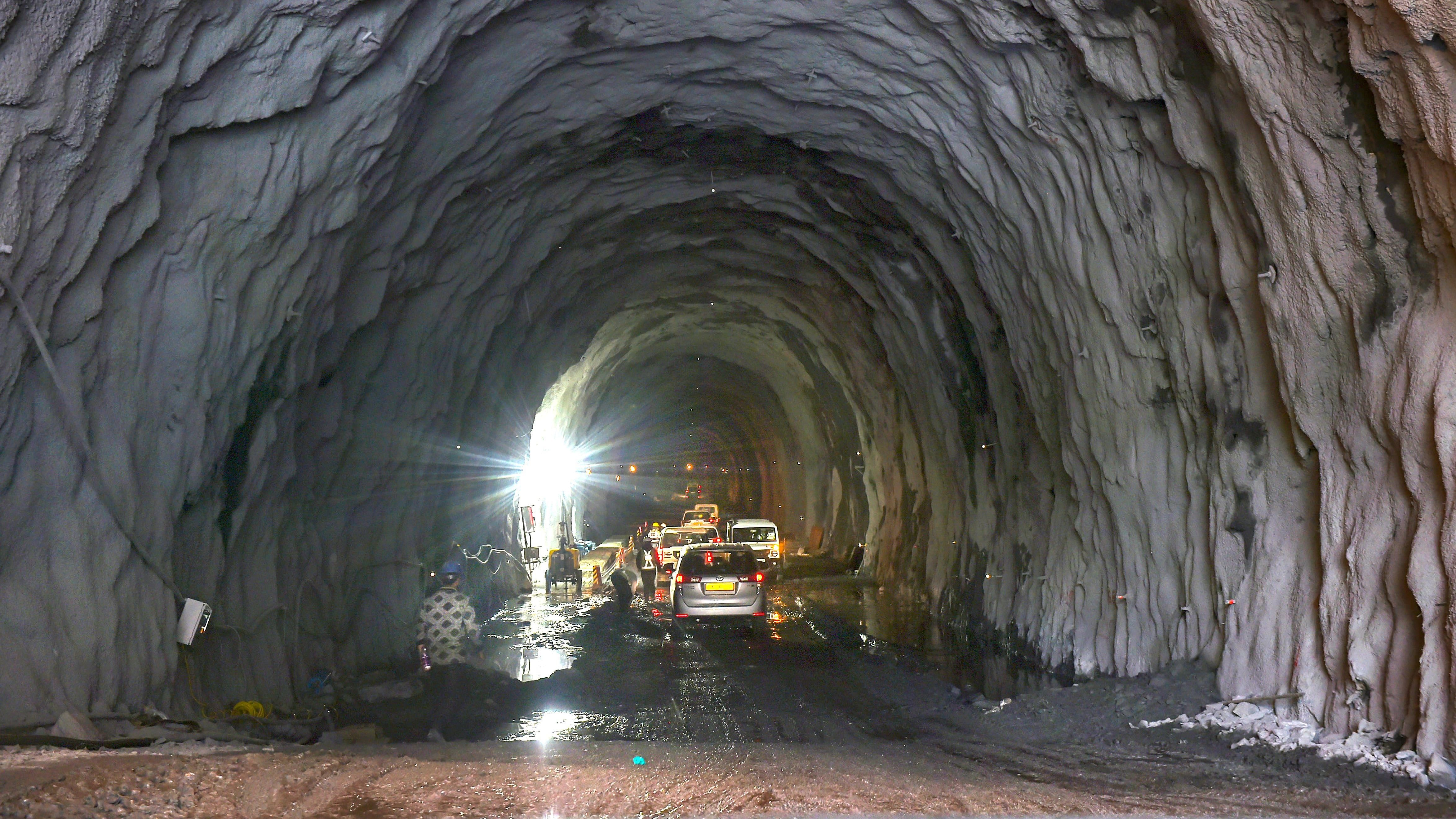 High in a rocky Himalayan mountain range, hundreds of people are working to construct all-weather tunnels to connect the Kashmir Valley with Ladakh.Credit: PTI File Photo