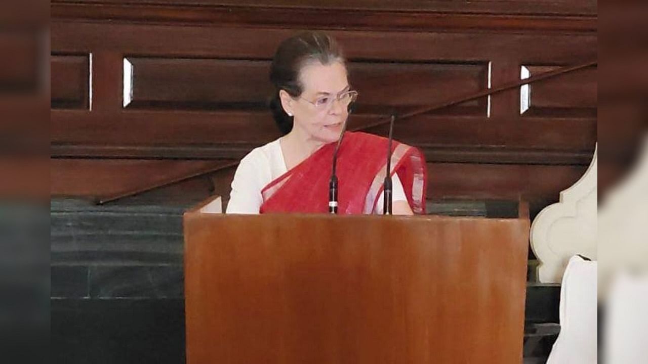 Sonia Gandhi at CCP meet in New Delhi. Credit: Special Arrangement