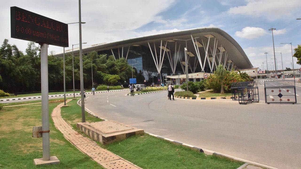The photo view of Kempegowda International Airport in Bengaluru. Credit: DH File Photo