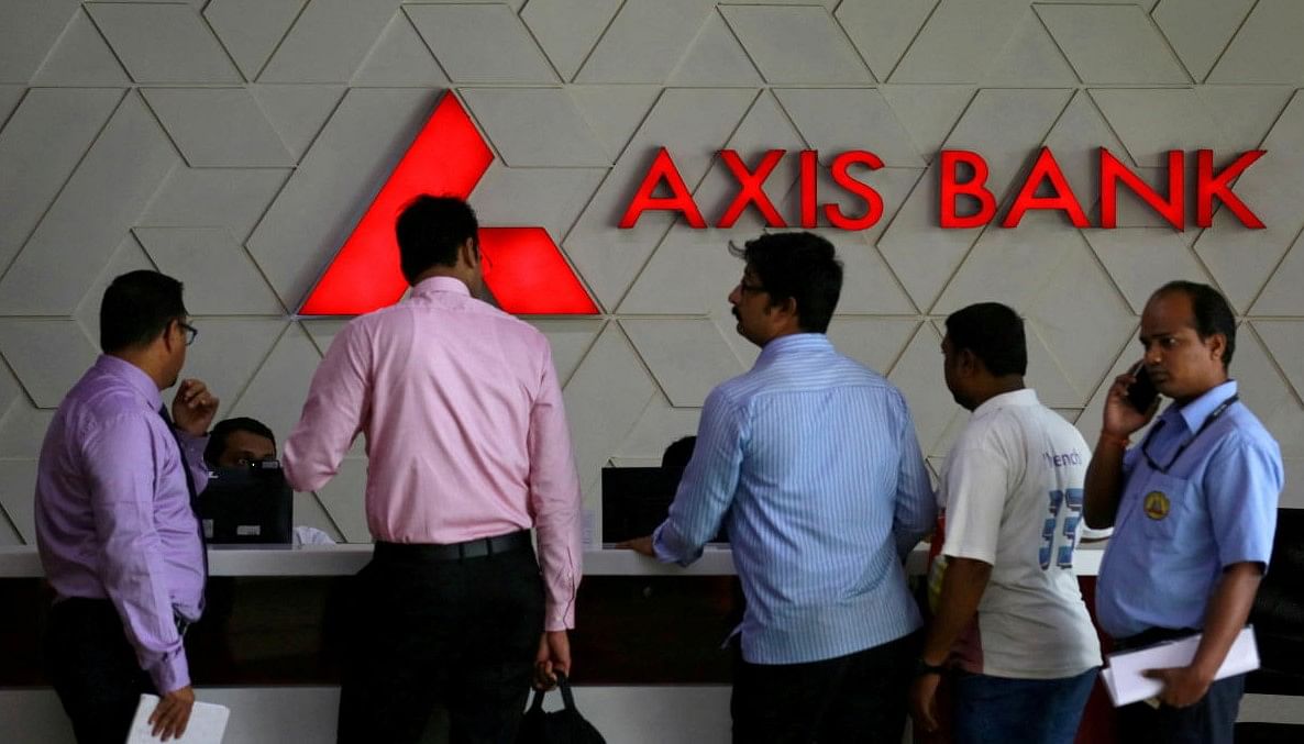 [Representational Photo] Visitors wait at the reception of Axis Bank's corporate headquarters in Mumba. Credit: REUTERS FILE PHOTO