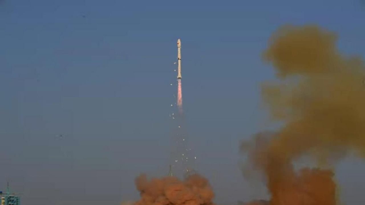 A Long March-4C rocket carrying the satellite Gaofen-3 03 blasts off from the Jiuquan Satellite Launch Centre in northwest China. Credit: IANS Photo/Xinhua