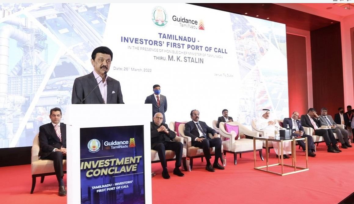 Tamil Nadu Chief Minister MK Stalin invited investors in Dubai. Photo Credit: IANS