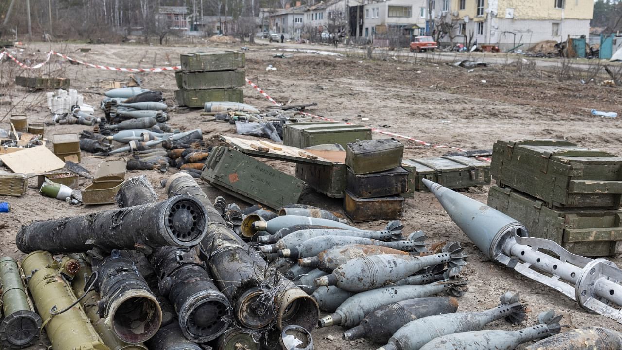 A view of Russian unexploded shells. Credit: Reuters Photo
