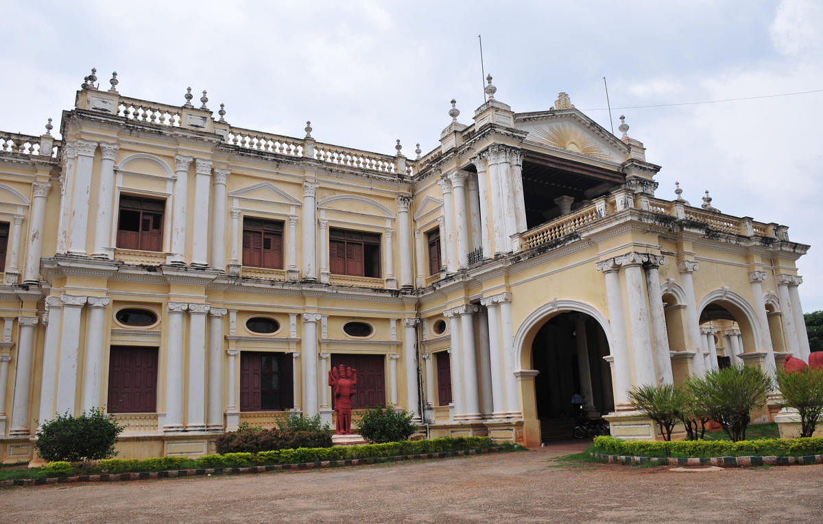 Jayalakshmi Vilas Palace, on University of Mysore Campus, in Mysuru. Credit: DH Photo