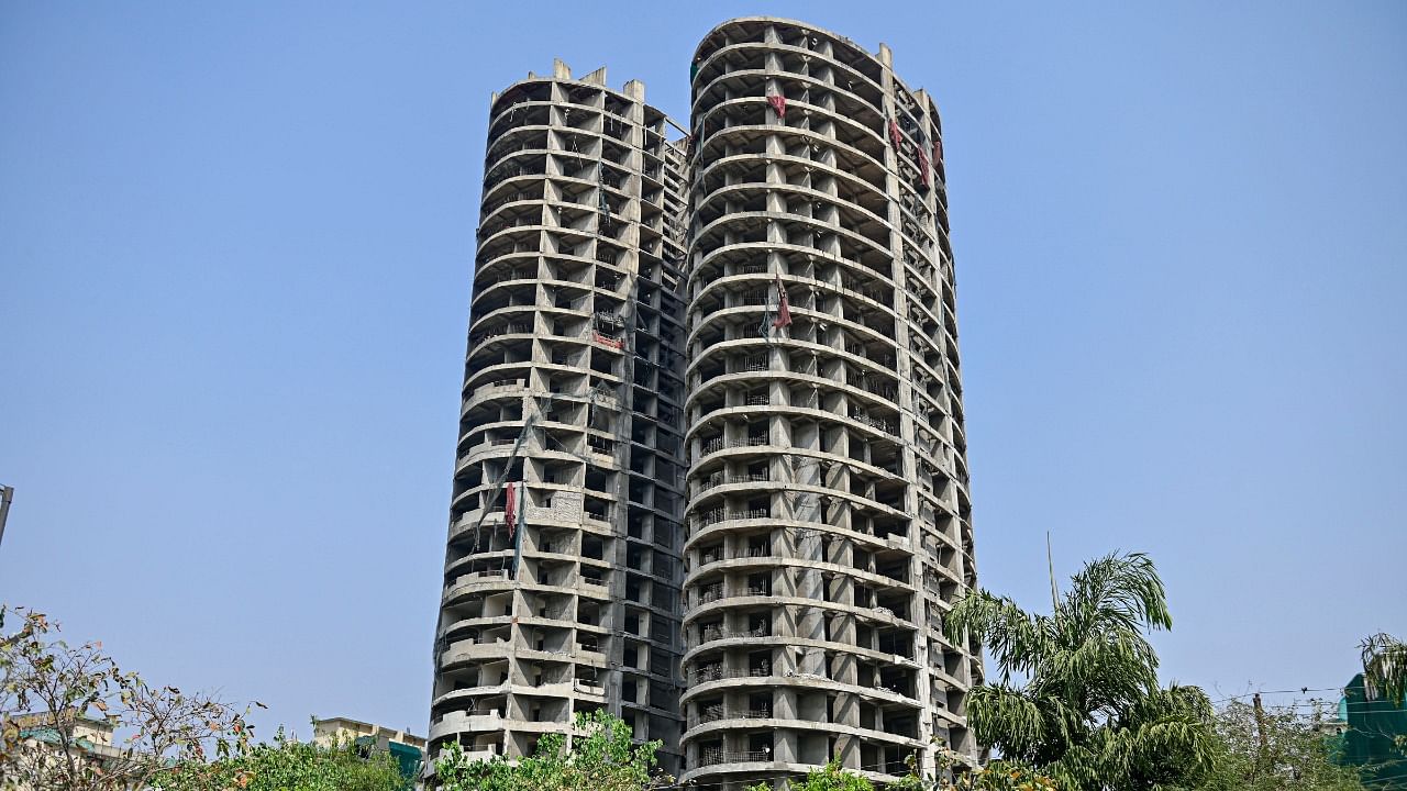 Supertech twin towers in Sector 93A, Noida. Credit: PTI Photo