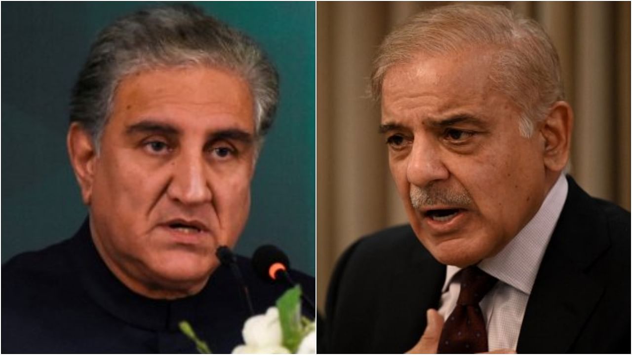 Pakistan Tehreek-i-Insaf (PTI) vice-chairman and former foreign minister Shah Mahmood Qureshi and Pakistan Muslim League-Nawaz president Shehbaz Sharif (Right). Credit: Reuters/AFP Photos