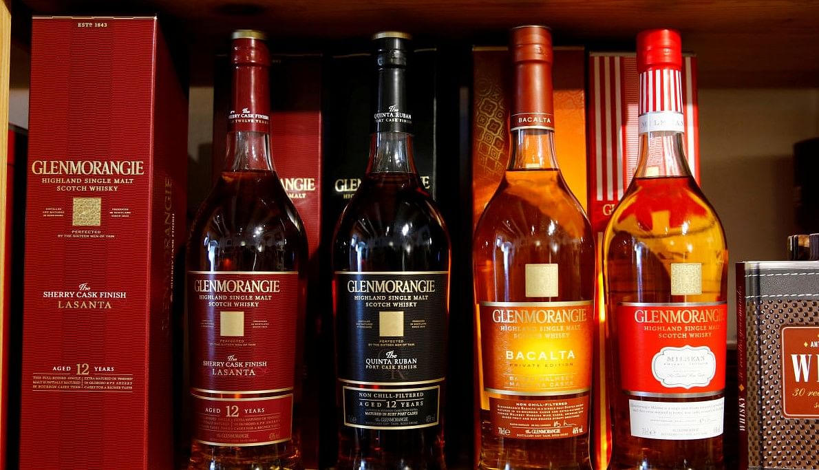 Bottles of single malt scotch whisky Glenmorangie are pictured in a shop near Lausanne. Credit: REUTERS FILE PHOTO