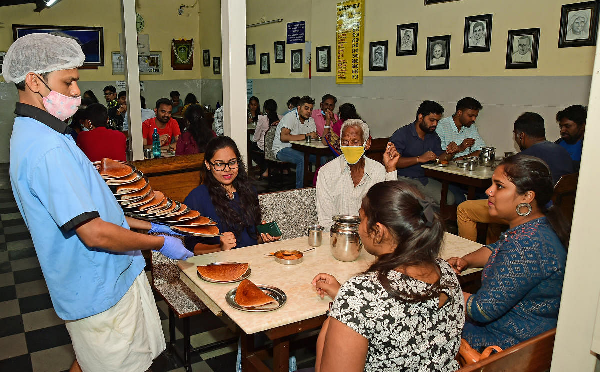 Vidyarthi Bhavan in Gandhi Bazaar is mulling a 5 to 10% price increase on all six of its items in the coming days. Owner Arun Adiga says the input cost has gone up by 30% since the last quarter. PIC FOR REPRESENTATION/DHPHOTOBY RANJUP