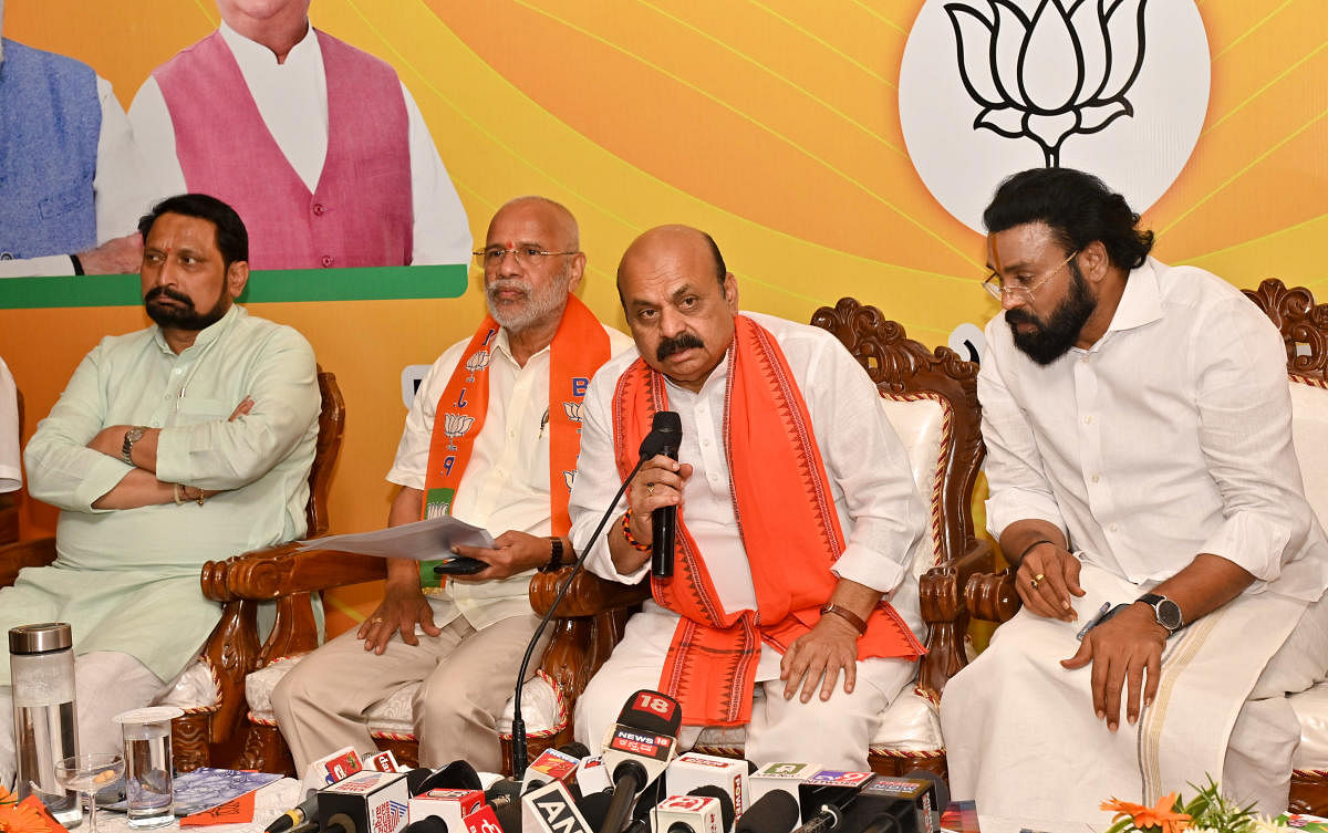 Chief Minister Basavaraj Bommai speaks to reporters in Mangaluru on Tuesday. DH Photo