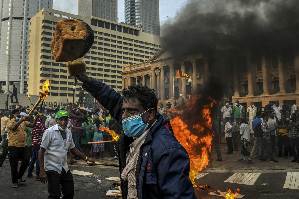 A protest against economic conditions in Colombo, the capital of Sri Lanka, in March. The New York Times