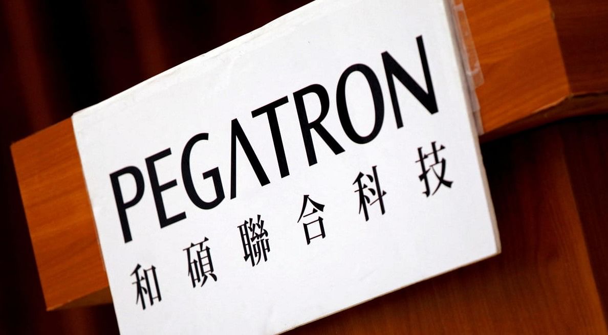 FILE PHOTO: The logo of Pegatron, which assembles electronics from Apple Inc’s iPhones, is seen during an annual general meeting in Taipei. Credit: Reuters