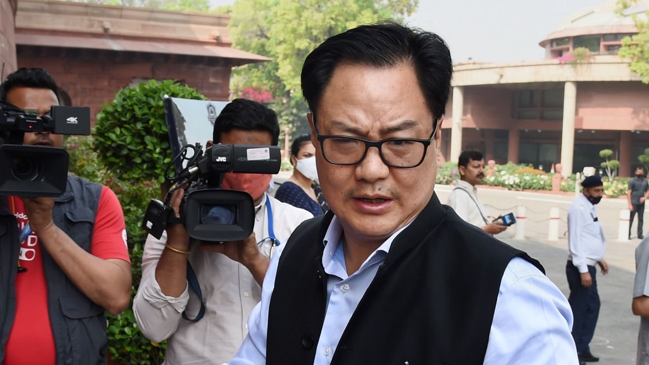 Union Minister for Law and Justice of Kiren Rijiju. Credit: PTI File Photo