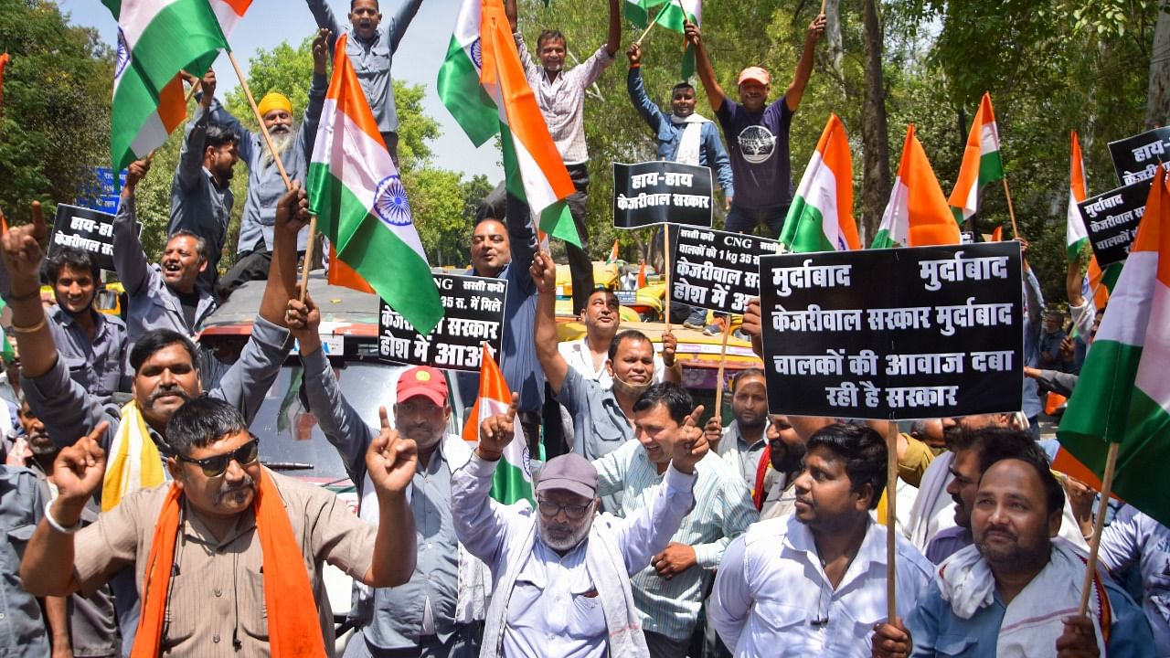 The NCR cab drivers' association held a protest on April 11 but to no avail. Credit: PTI File Photo