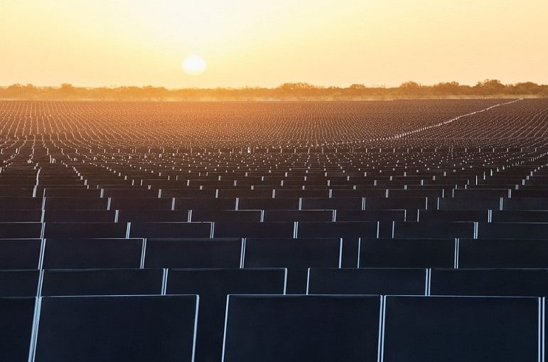 New large-scale solar project under construction now in Brown County, Texas. Credit: Apple