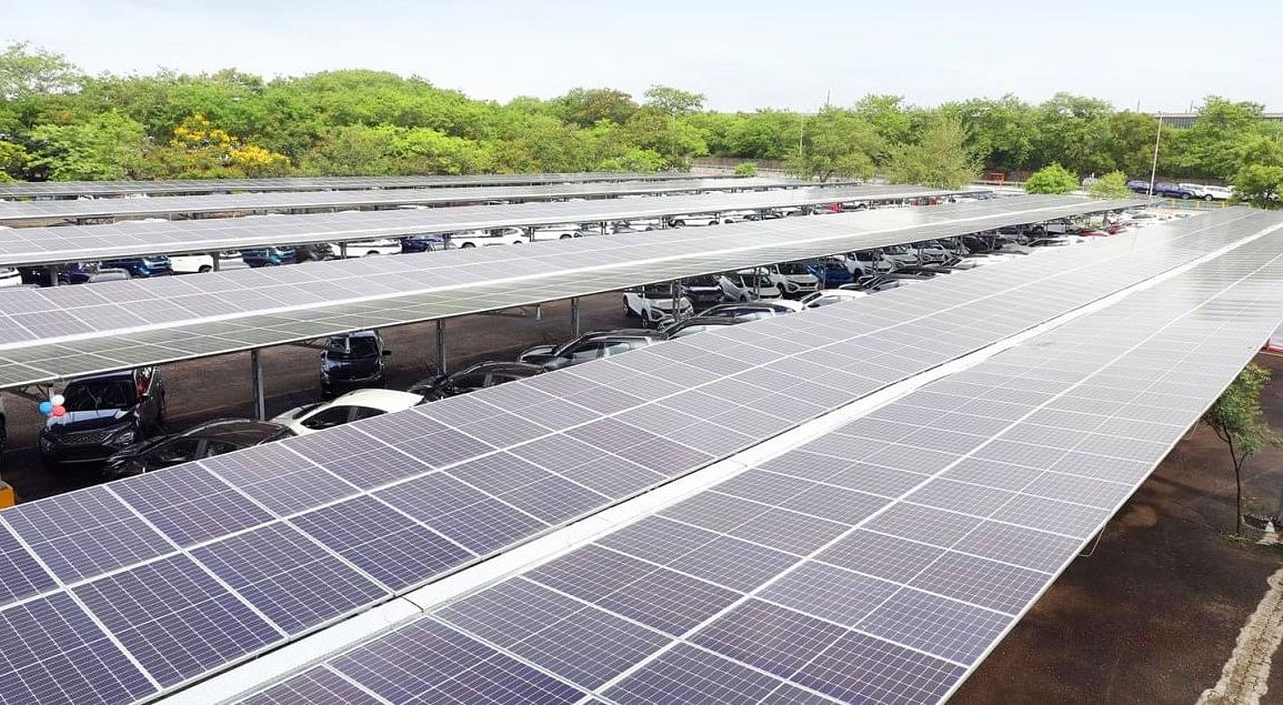 Tata Motors and Tata Power inaugurate India’s largest Solar Carport at its Car Plant in Punev. Credit: File Photo