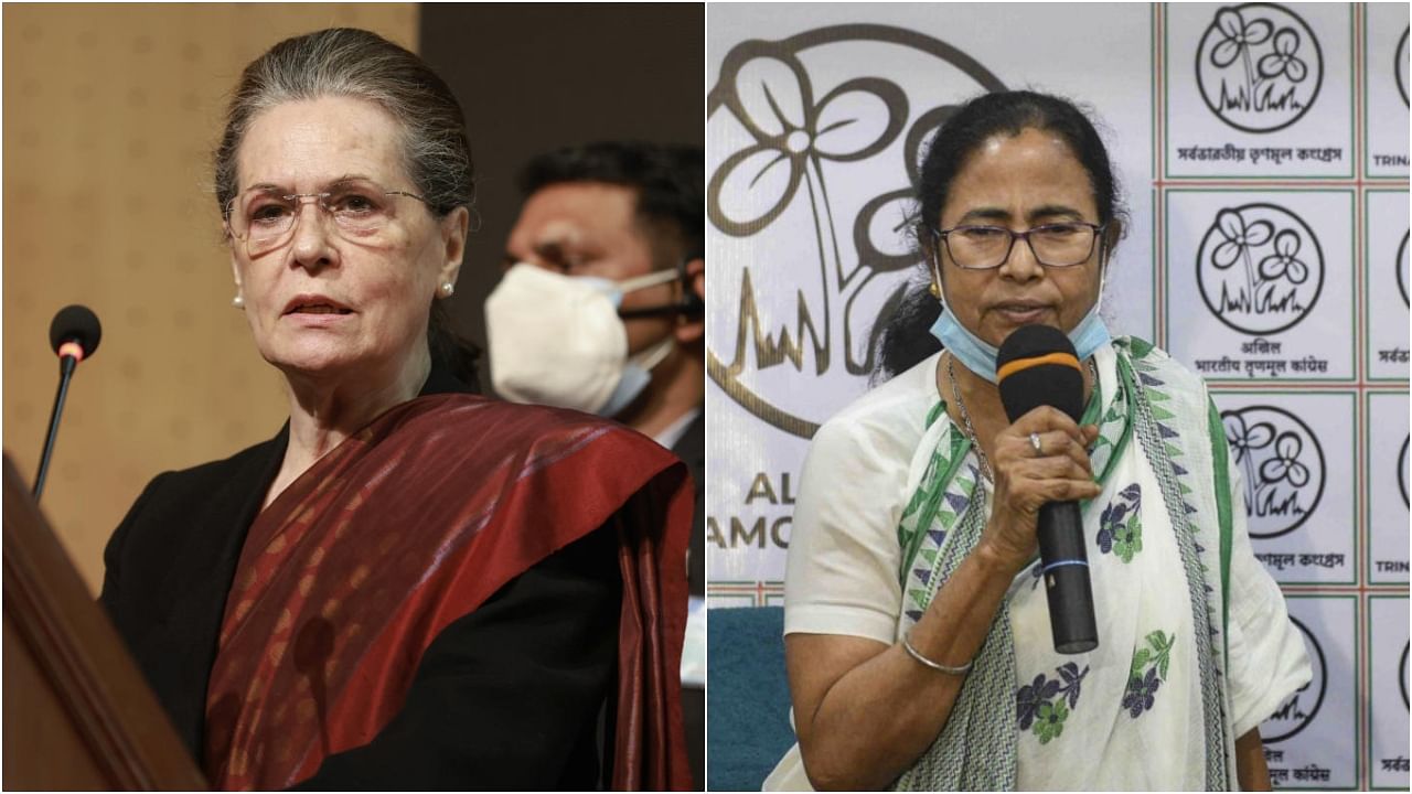 Congress president Sonia Gandhi (left) and TMC supremo Mamata Banerjee. Credit: PTI Photos