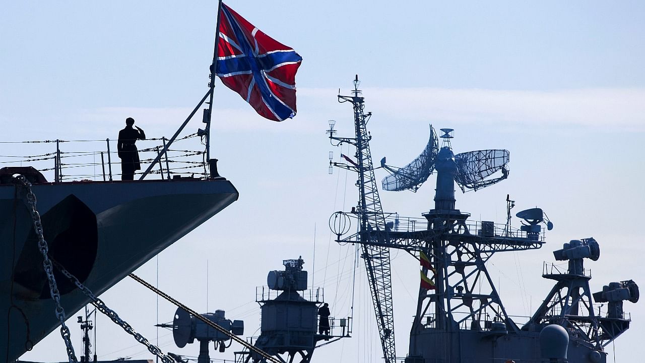 he Moskva was built in Ukraine during the Soviet era and now is the flagship of Russia's Black Sea fleet in its war with Ukraine. Credit: AP/PTI 
