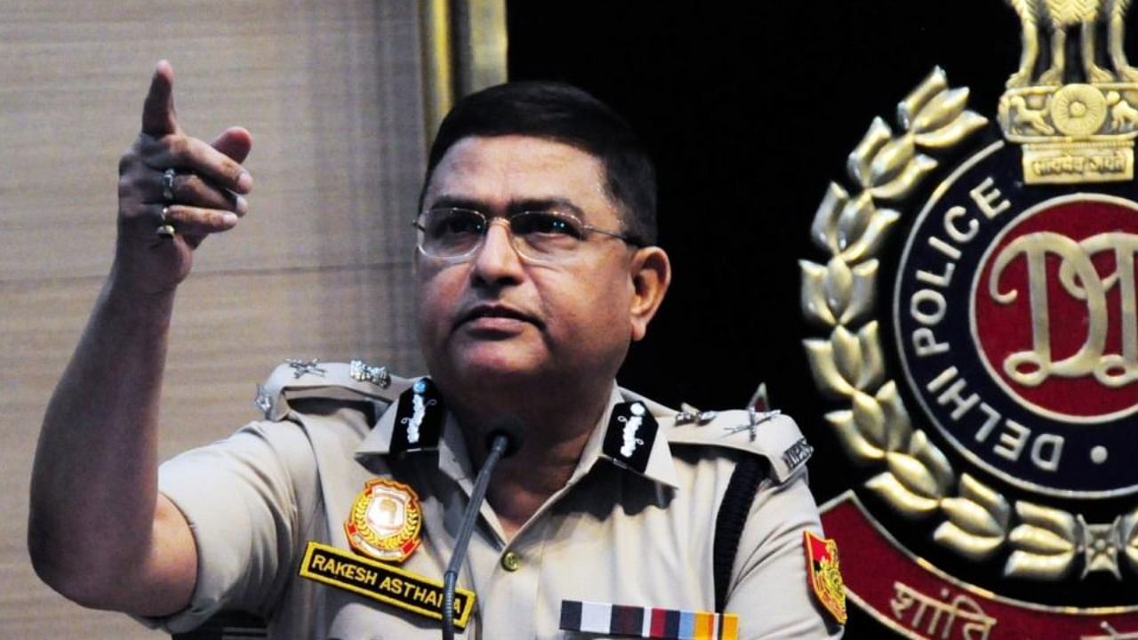 Delhi Police Commissioner Rakesh Asthana addresses a press conference regarding Jahangirpuri violence at PHQ in New Delhi on Monday, Apr. 18, 2022. Credit: IANS Photo