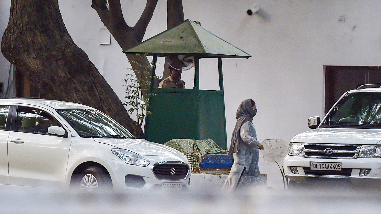 Mehbooba Mufti at Sonia Gandhi's residence. Credit: PTI Photo
