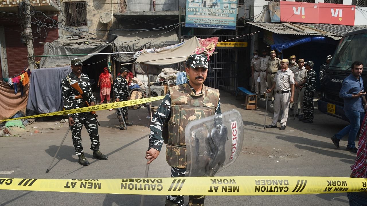 There was heavy police presence in the area and only a few locals were occasionally seen on the roads. Credit: PTI Photo