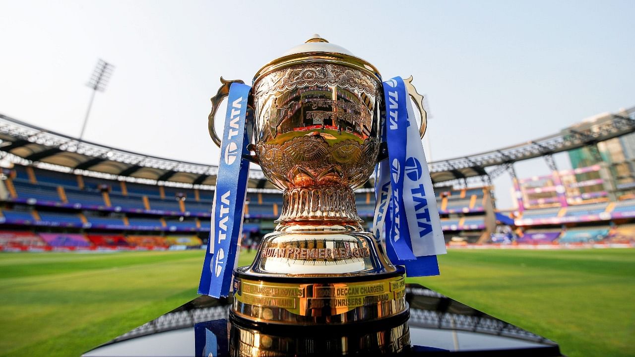 A view of the IPL trophy. Credit: PTI File Photo